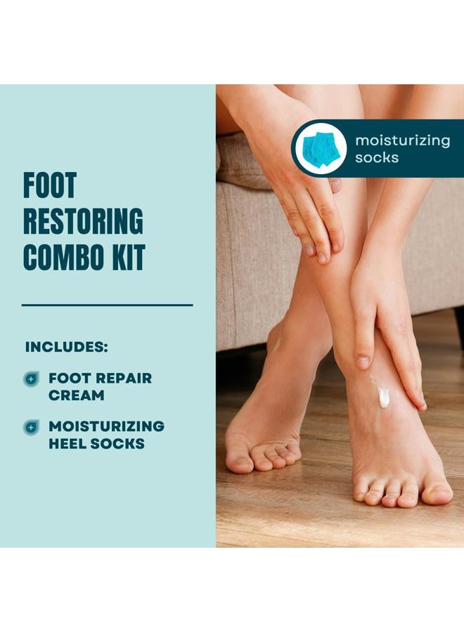 AmLactin Foot Repair Cream with Moisturizing Socks - Therapeutic Foot Cream for Dry Cracked Heels and Feet - No-Scrub Exfoliator and Moisturizer with 15% Lactic Acid AHA - 3 oz (Packaging May Vary)​ - Image 2