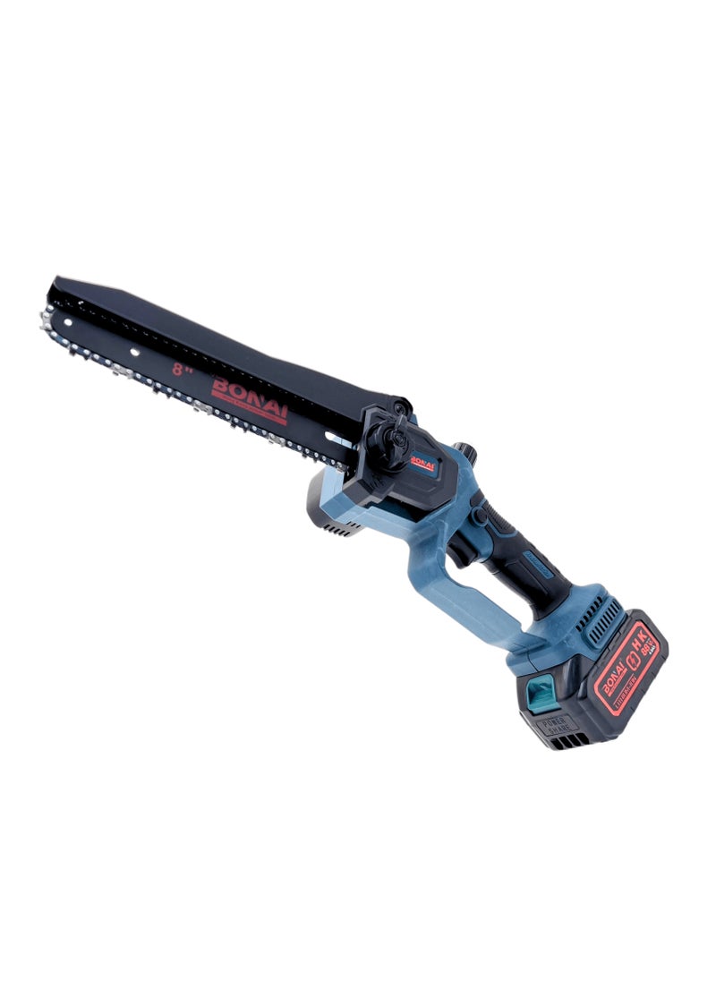 BONAI Cordless Electric Mini 8-inch Chainsaw with 2 pcs 88Vf Rechargeable Batteries for Garden Logging Wood Cutters Held for Tree Branch Cutting  - Image 2