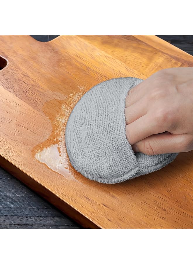 NALACAL Microfiber Wax Applicator Pads, Wax & Oil Applicator 4-Pack, Reusable Microfiber & Sponge Pads For Scratch-Free Cutting Board Maintenance & Versatile Home Polishing, Machine Washable For Long-Term Use - Image 2