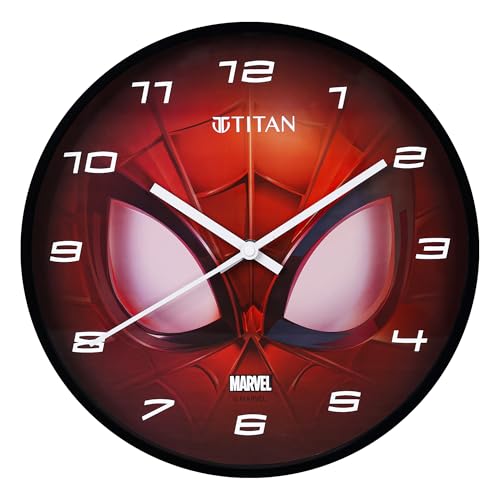 Titan Avengers Wall Clock – 12 Inch Spider-Man Design – Silent Non-Ticking Sweep Movement – Marvel Superheroes Decorative Wall Clock for Kids, Adults, Bedroom, Office, Home (30.5cm) – W0105PA01 - Image 1