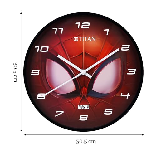 Titan Avengers Wall Clock – 12 Inch Spider-Man Design – Silent Non-Ticking Sweep Movement – Marvel Superheroes Decorative Wall Clock for Kids, Adults, Bedroom, Office, Home (30.5cm) – W0105PA01 - Image 3