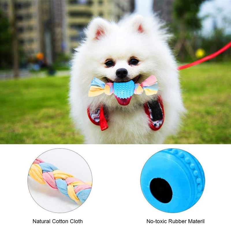 brandless Dog Chewing Toys for Puppies 4 Packages Dog Chew Rope Ball Frisbee Durable for Small to Medium Dog Interactive Games Dog Chew Toys Durable Natural Rubber Dog Toys - Image 2
