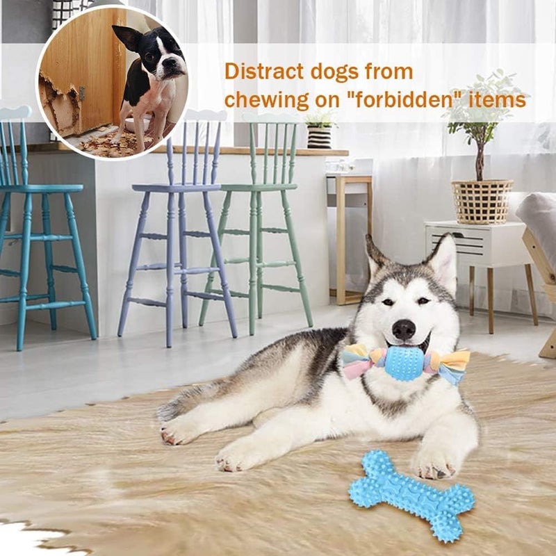 brandless Dog Chewing Toys for Puppies 4 Packages Dog Chew Rope Ball Frisbee Durable for Small to Medium Dog Interactive Games Dog Chew Toys Durable Natural Rubber Dog Toys - Image 3