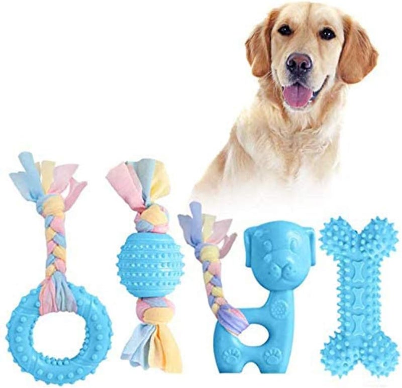 brandless Dog Chewing Toys for Puppies 4 Packages Dog Chew Rope Ball Frisbee Durable for Small to Medium Dog Interactive Games Dog Chew Toys Durable Natural Rubber Dog Toys - Image 1