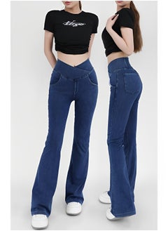REOCLE Women's Bell Bottom Jeans High Waisted Stretchy Flare Jeans Pull On Tummy Control Flare Pants with Pockets Classic Denim Pants  - Image 2