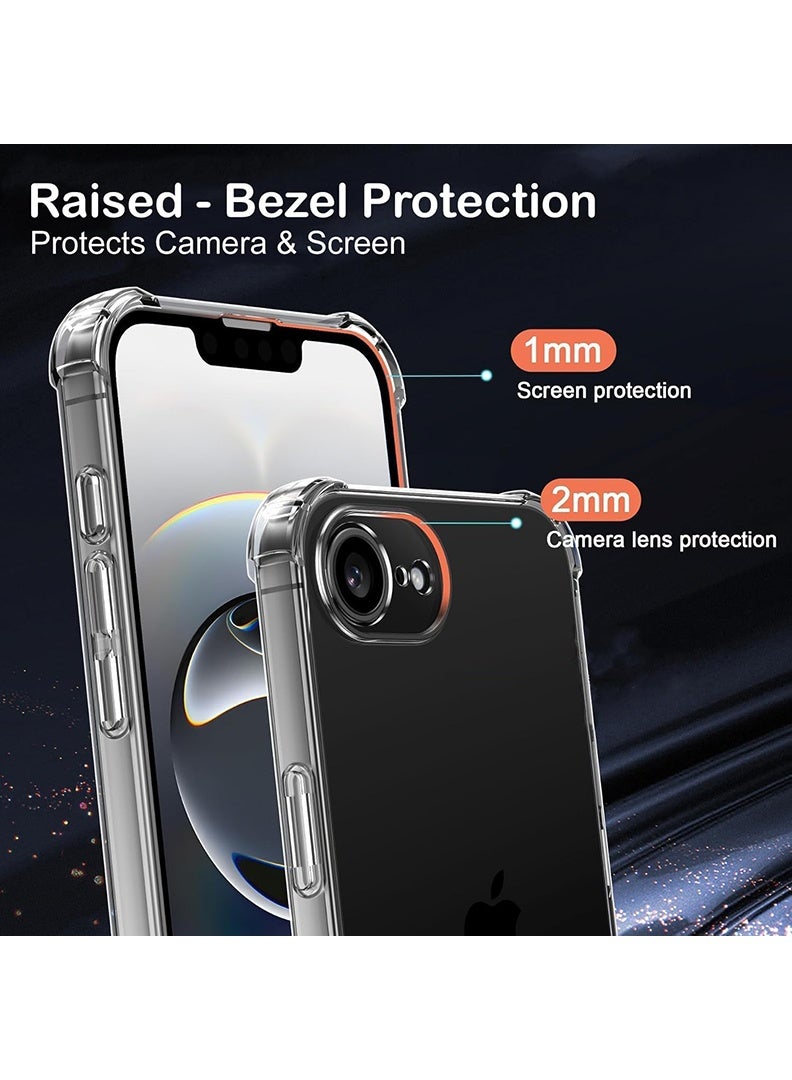 Case Up Apple iPhone 16e 2025 Clear Case, Shock-Absorption TPU Cell Phone Cover with Reinforced Corners, Soft Flexible & Crystal Clear Protective Bumper Case - Image 3