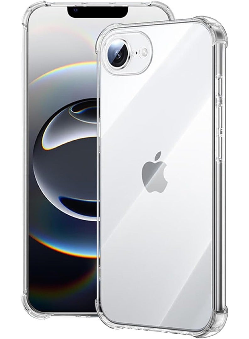Case Up Apple iPhone 16e 2025 Clear Case, Shock-Absorption TPU Cell Phone Cover with Reinforced Corners, Soft Flexible & Crystal Clear Protective Bumper Case - Image 1