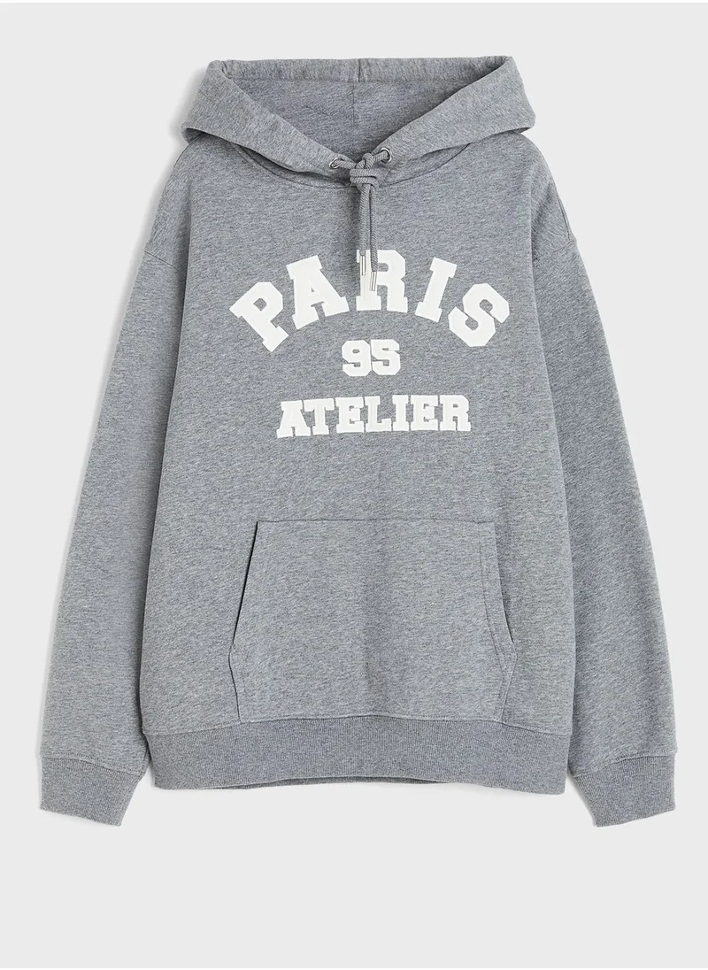 H&M Graphic Pocket Detail Hoodie