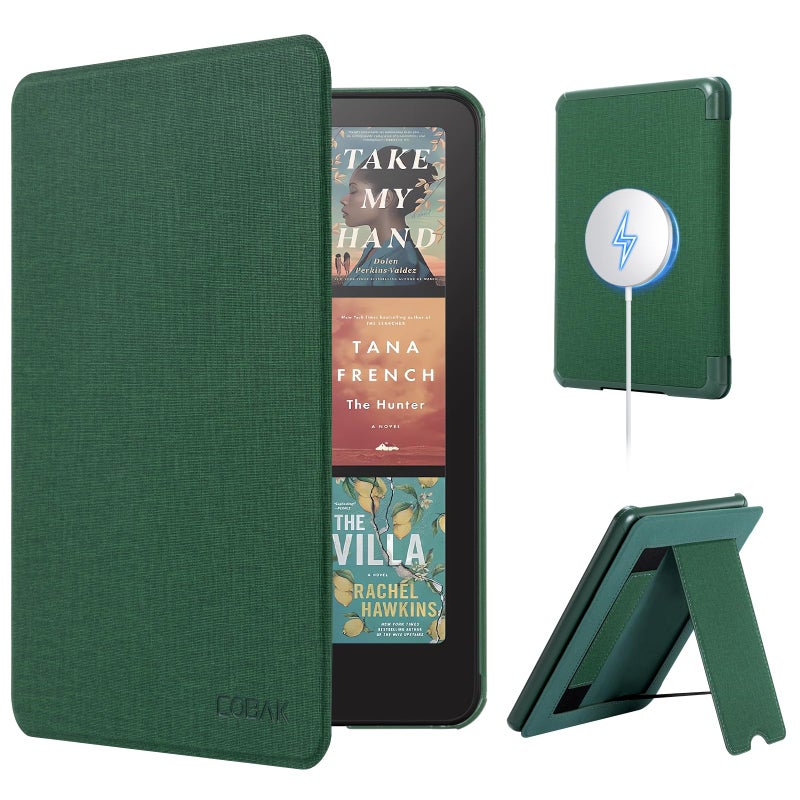 CoBak Lightweight Stand Case for 7" Kindle Paperwhite 12th Gen 2024 and Kindle Colorsoft with Right Hand Strap - Compatible with iPhone MagSafe, for Samsung/Belkin/Anker Wireless Charging Pads - Image 1