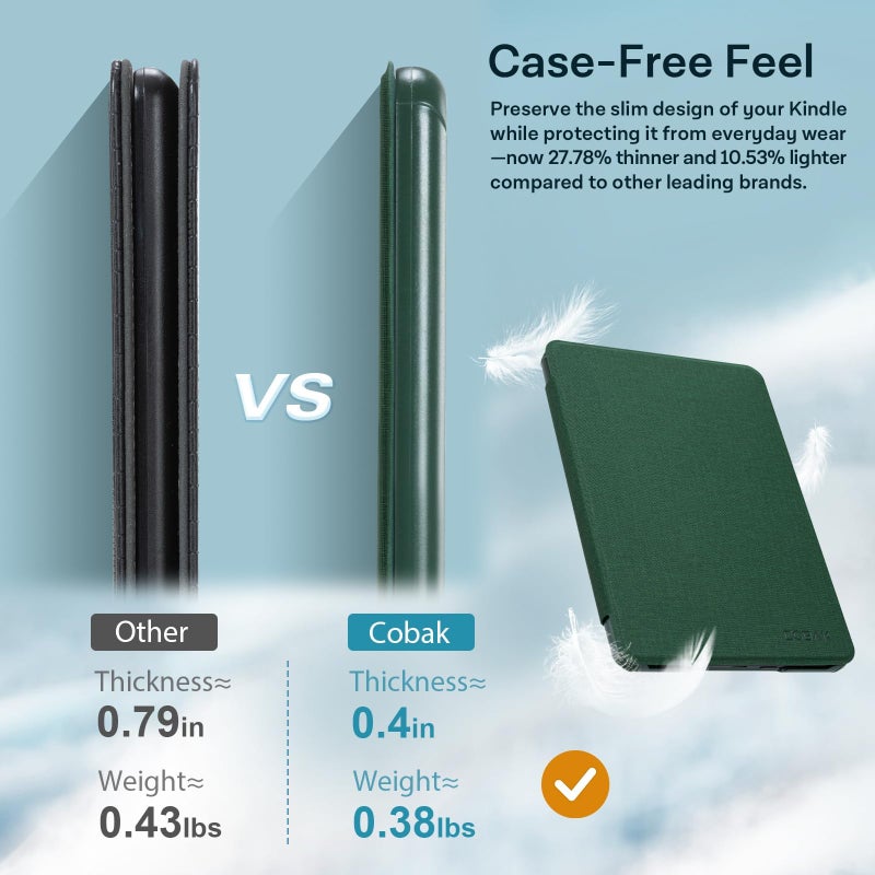 CoBak Lightweight Stand Case for 7" Kindle Paperwhite 12th Gen 2024 and Kindle Colorsoft with Right Hand Strap - Compatible with iPhone MagSafe, for Samsung/Belkin/Anker Wireless Charging Pads - Image 5