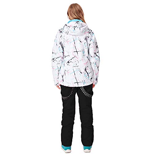 GS SNOWING Women's Ski Jackets and Pants Set Windproof Waterproof Insulated Snowsuit Winter Warm Snowboarding Snow Coat Black S - Image 3