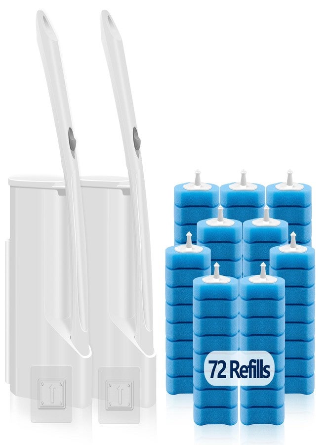 HOMEBETTER 2 Pack Disposable Toilet Bowl Cleaner Wand and Holder Kit with 72 Refills - Image 1