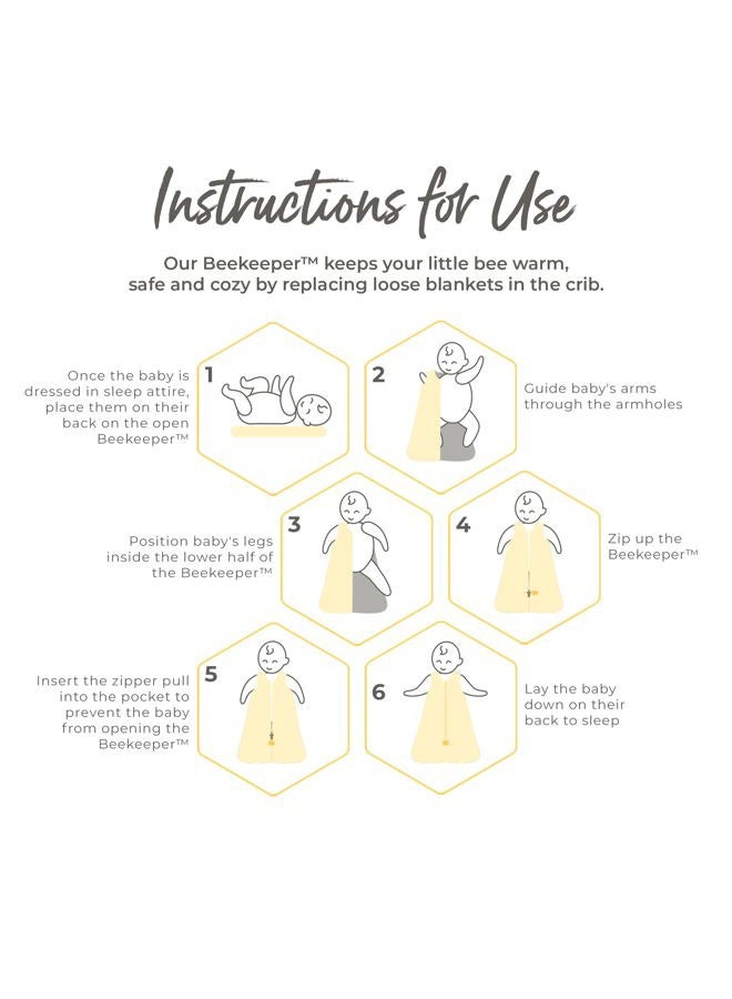 Burt's Bees Baby Baby Beekeeper Wearable Blanket, 100% Organic Cotton, Swaddle Transition Sleeping Bag, Honey Bee Cloud, Small  - Image 5