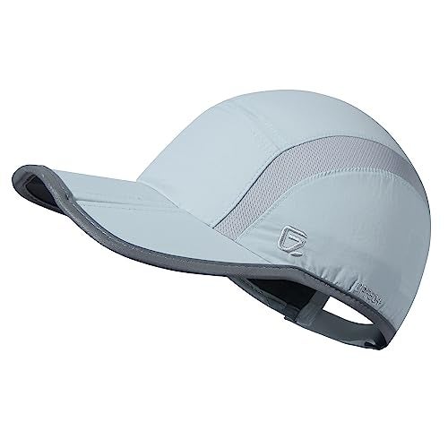 GADIEMKENSD Baseball Cap Nylon Running Cap Outdoor Sports Hat for Men Women Adjustable Quick Drying Reflective Foldable UPF50+ Breath Mesh Water Repellency Race Performance Lightweight Light Blue - Image 1