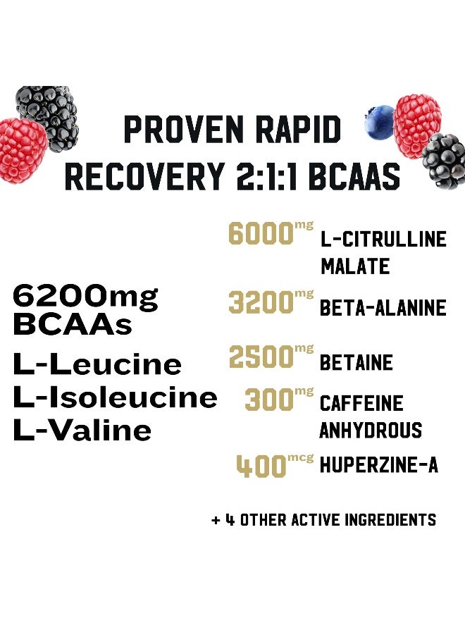 IRON BCAA Plus - Iron Kingdom (Wild Berry) 10.1g Amino Acids, Electrolytes, Glutamine, Endurance, Recovery, Hydration  - Image 2