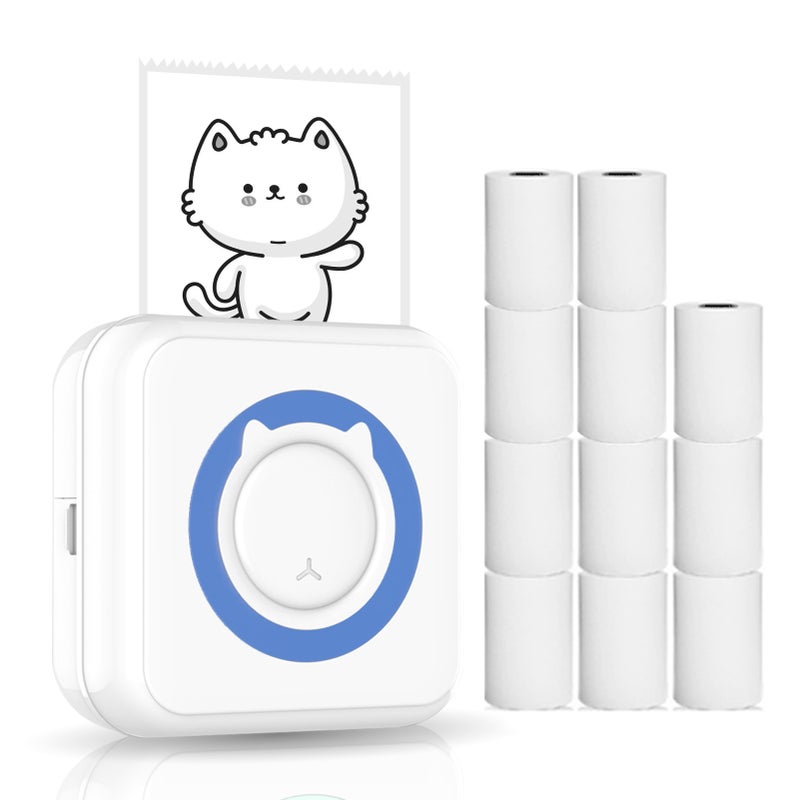 All-in-one Photo Printer Multifunction Portable Printer Wireless Instant Mini Printer Support BT Connection for Smartphone with 11 Paper Rolls 57mm Compatible with iOS Android - Image 1