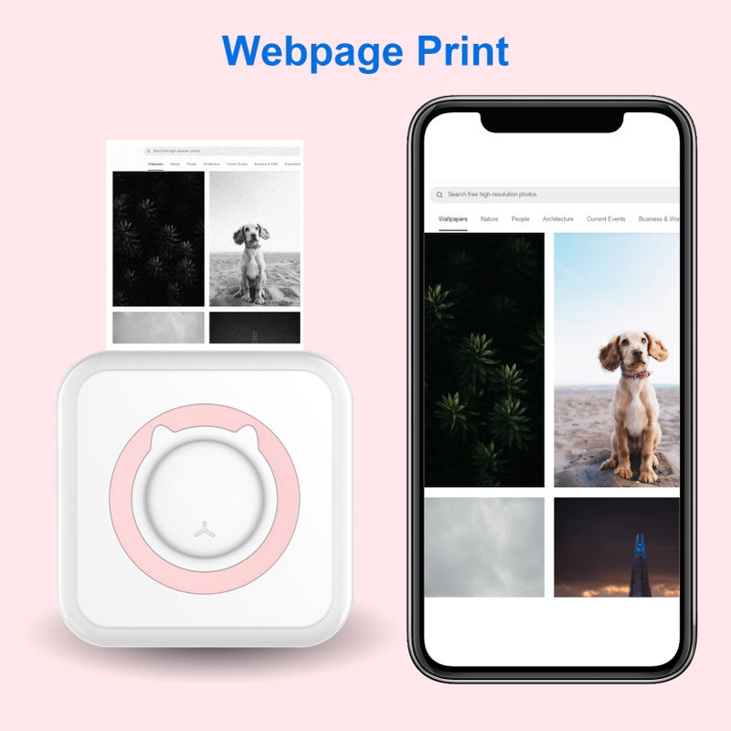 All-in-one Photo Printer Multifunction Portable Printer Wireless Instant Mini Printer Support BT Connection for Smartphone with 11 Paper Rolls 57mm Compatible with iOS Android - Image 3
