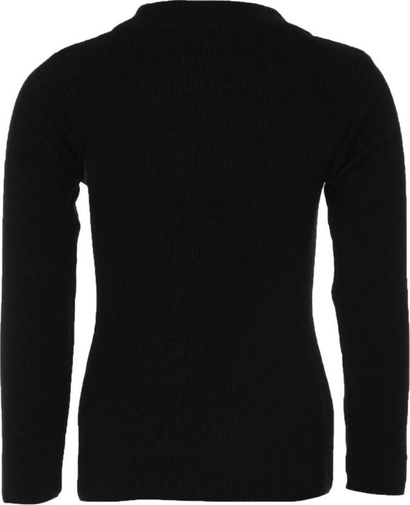 In Love Baby Girl's/Girl's/Baby Boy's/Boy;s Winter Wear Pure Wool Plain Sweater/Skivi Jet Black - Image 2