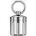 MEECN Waterproof Pill Organizer Stainless Steel Keychain Portable Pill Container Single Chamber Box Outdoor Camping Size 12 x 12 x 165 inches - Image 1