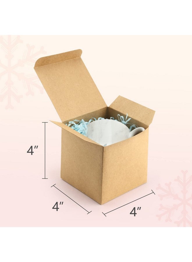 ValBox 4x4x4 Brown Gift Boxes 50PCS Kraft Paper Boxes with Lids for Gifts, Crafting, Cube, Cupcake Boxes, Easy Assemble Boxes for Party Favor - Image 2