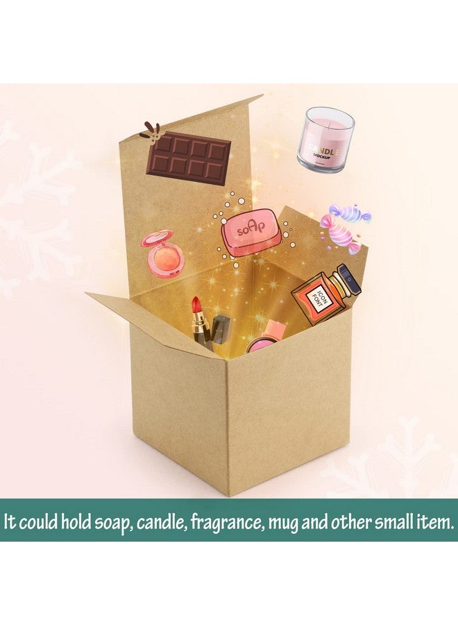 ValBox 4x4x4 Brown Gift Boxes 50PCS Kraft Paper Boxes with Lids for Gifts, Crafting, Cube, Cupcake Boxes, Easy Assemble Boxes for Party Favor - Image 4