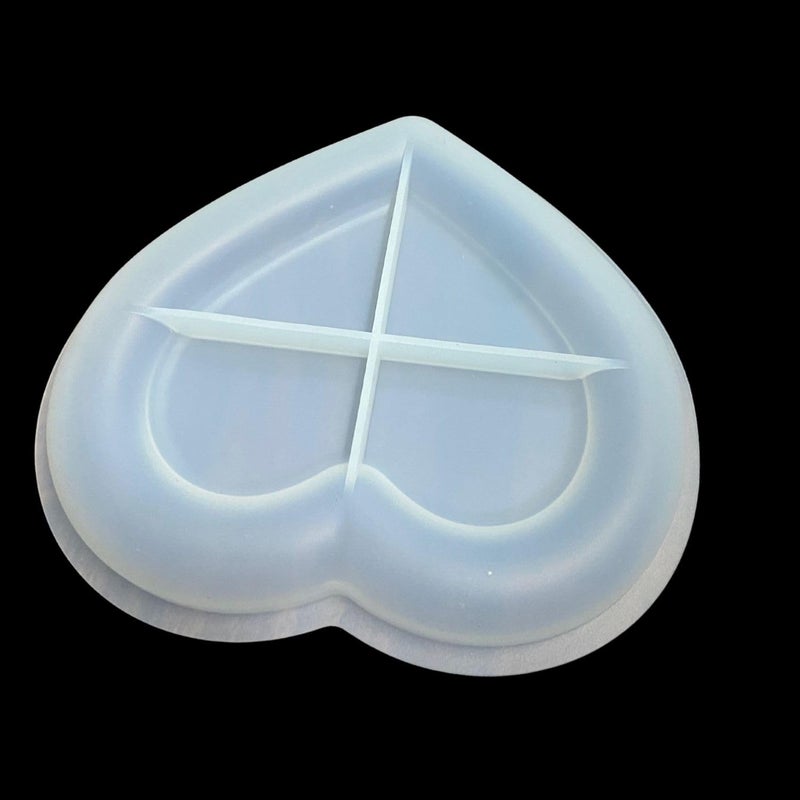 Snoogg Heart Shape Trinket Tray Plate 6.5 inch Silicone Resin Molds for Epoxy Casting for DIY Craft Making, Home Decoration Unique Gifting - Image 1