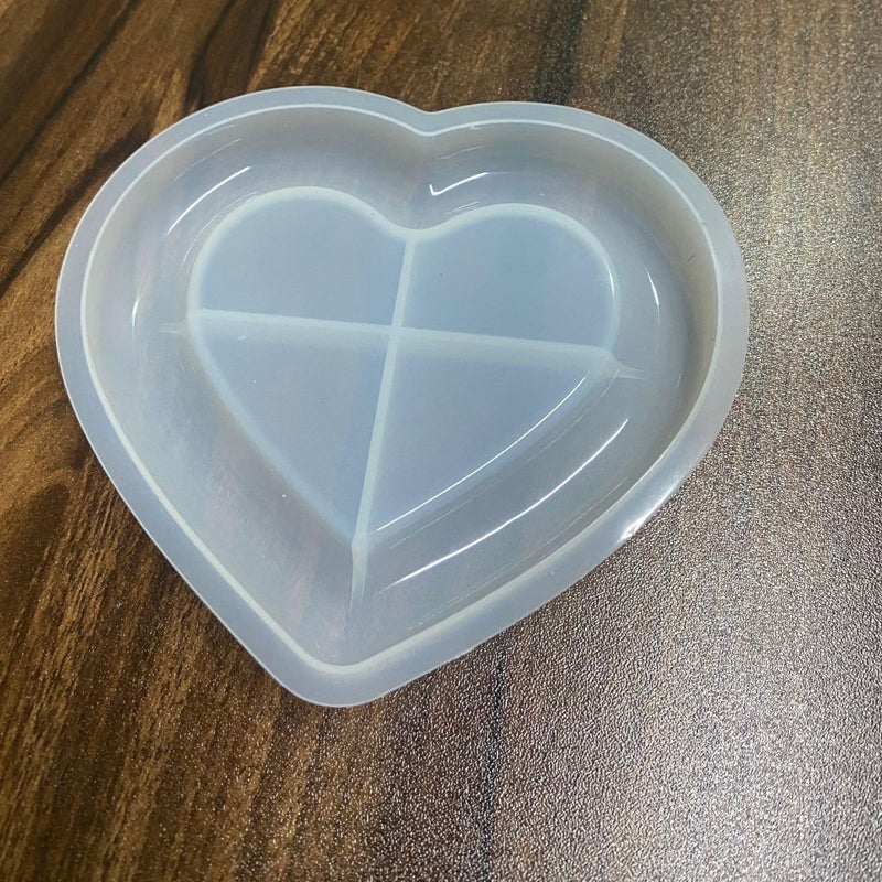 Snoogg Heart Shape Trinket Tray Plate 6.5 inch Silicone Resin Molds for Epoxy Casting for DIY Craft Making, Home Decoration Unique Gifting - Image 5