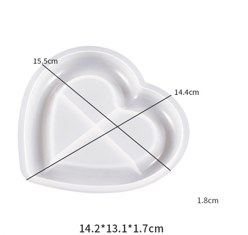 Snoogg Heart Shape Trinket Tray Plate 6.5 inch Silicone Resin Molds for Epoxy Casting for DIY Craft Making, Home Decoration Unique Gifting - Image 4