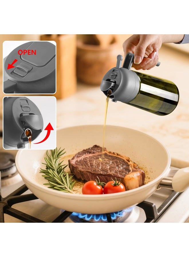 SWEET VIEW Olive Oil Dispenser and Oil Sprayer - 470ml Glass Lightproof Oil Pourer for Kitchen, Air Fryer, Cooking, Salad and BBQ - Image 4