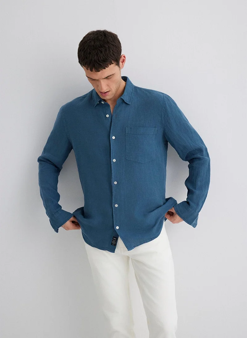MAVI Blue Linen Shirt