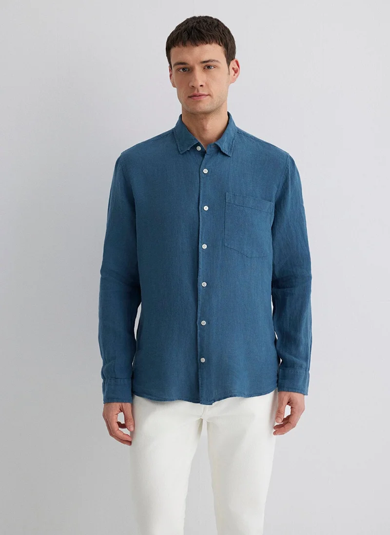 MAVI Blue Linen Shirt