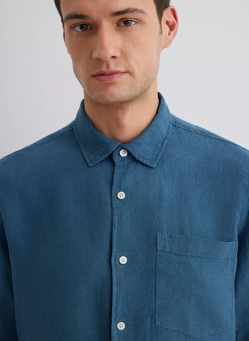 MAVI Blue Linen Shirt