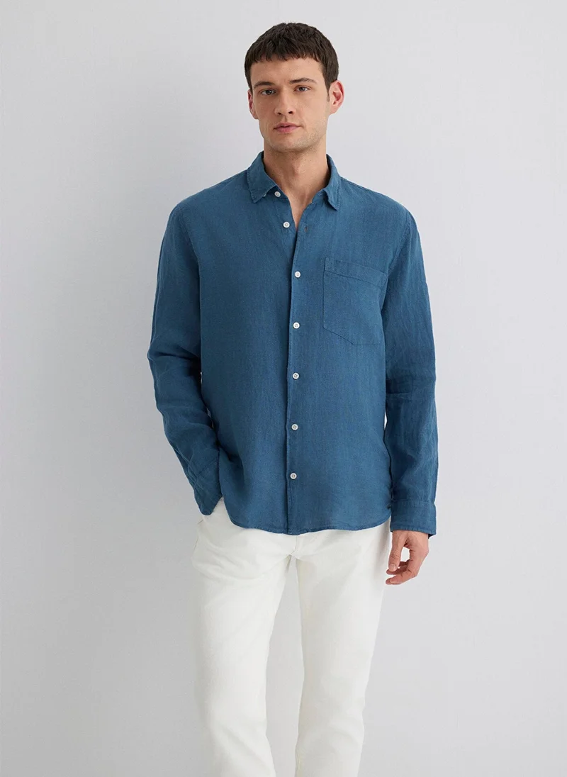 MAVI Blue Linen Shirt