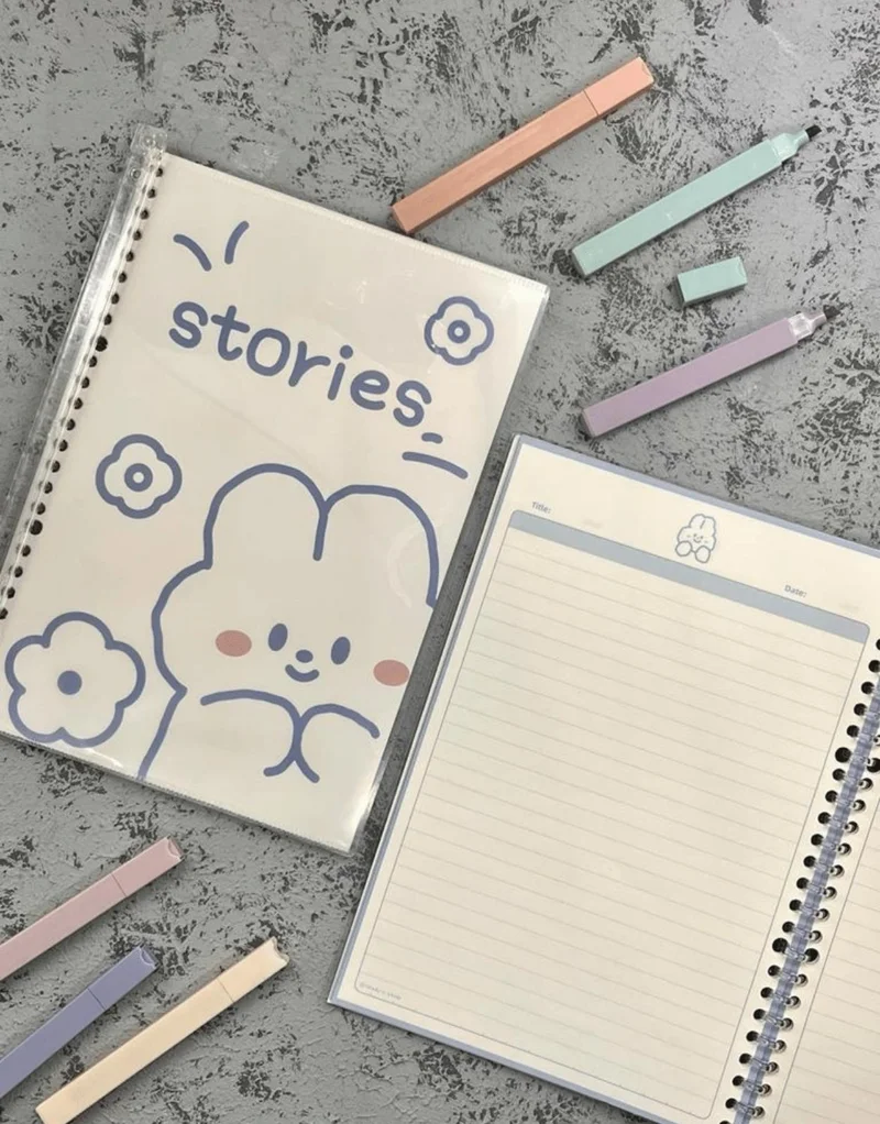 كاغيت جيمي دوكان Paper Ship Shop Cute Rabbit Pattern Spiral Binder B5 Notebook Scrapbook