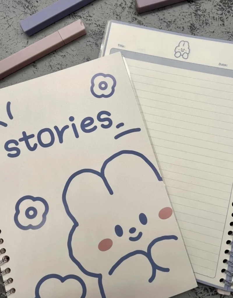 كاغيت جيمي دوكان Paper Ship Shop Cute Rabbit Pattern Spiral Binder B5 Notebook Scrapbook