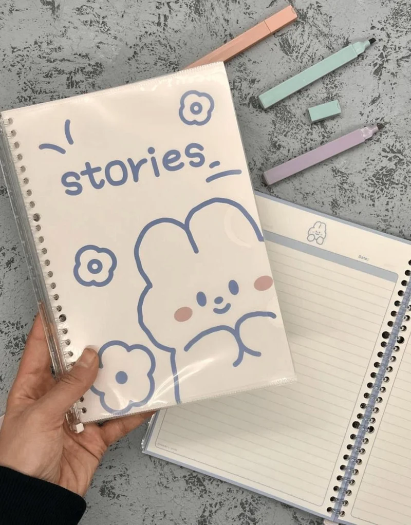 كاغيت جيمي دوكان Paper Ship Shop Cute Rabbit Pattern Spiral Binder B5 Notebook Scrapbook
