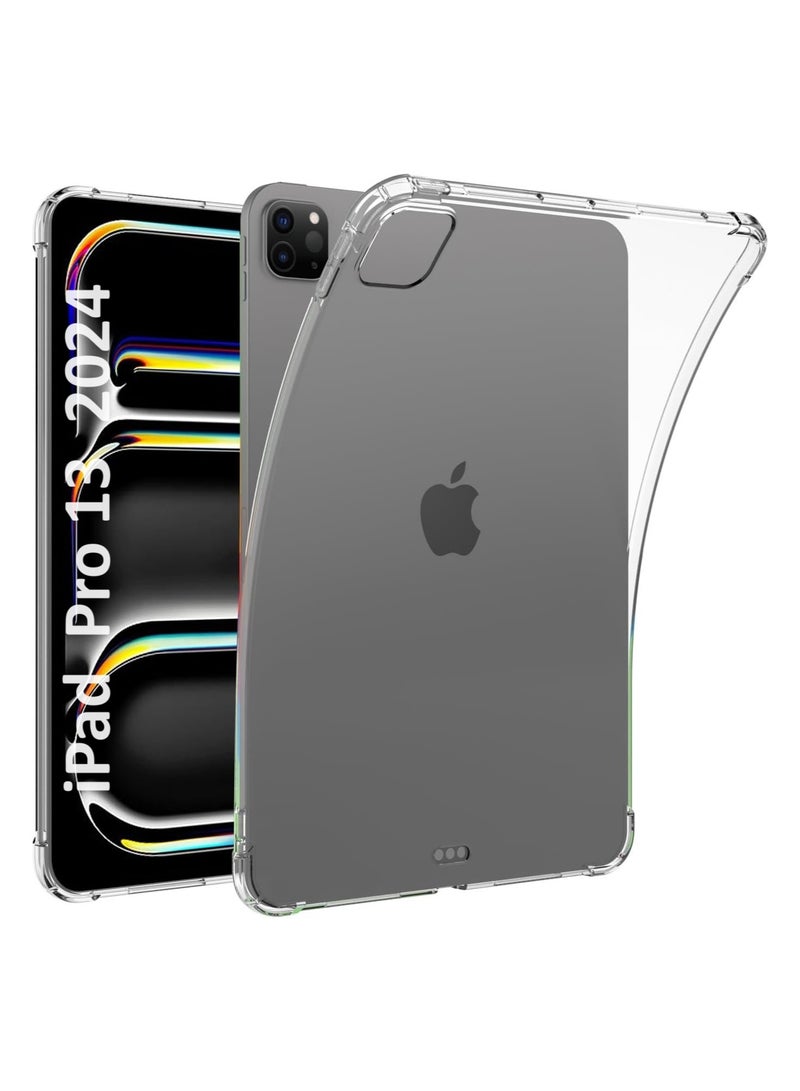 Case for iPad Pro 13-inch 2024 (M4) Support Pencil Charging, Soft TPU Transparent Back Corners Bumper Protective Cover Anti-Scratch Shock Proof Lightweight Shell for iPad Pro 13 2024 - Image 1