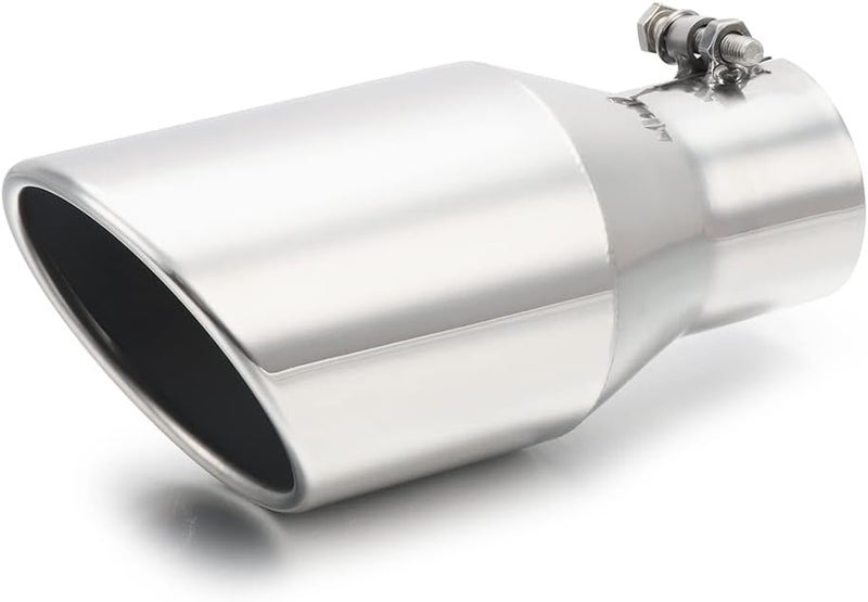 LCGP 2.5 Inch Inlet Polished Exhaust Tip for Truck - 2.5" x 4" x 9" - Image 1