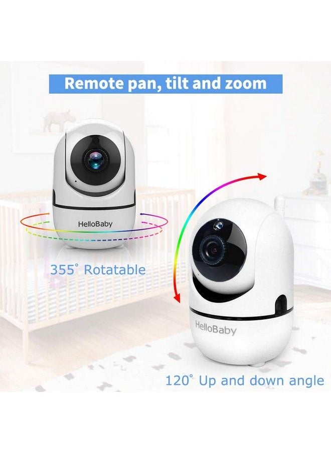 Hellobaby Video Baby Monitor With Remote Camera Pantiltzoom 3.2 Color Lcd Screen Infrared Night Vision Temperature Display Lullaby Two Way Audio  - Image 4