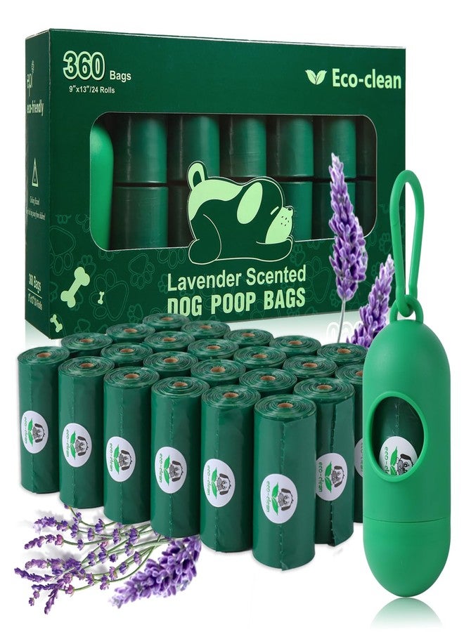 Eco Clean ECO-CLEAN Poop Bags for Dogs, Scented Dog Waste Bags with Dispenser, 24 Rolls/360 Count, Leak Proof, Durable, Green - Image 1