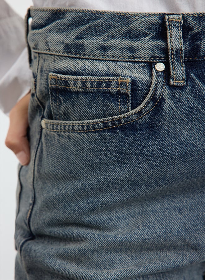 trendyol Blue High Waist Wide Leg Jeans - Image 4