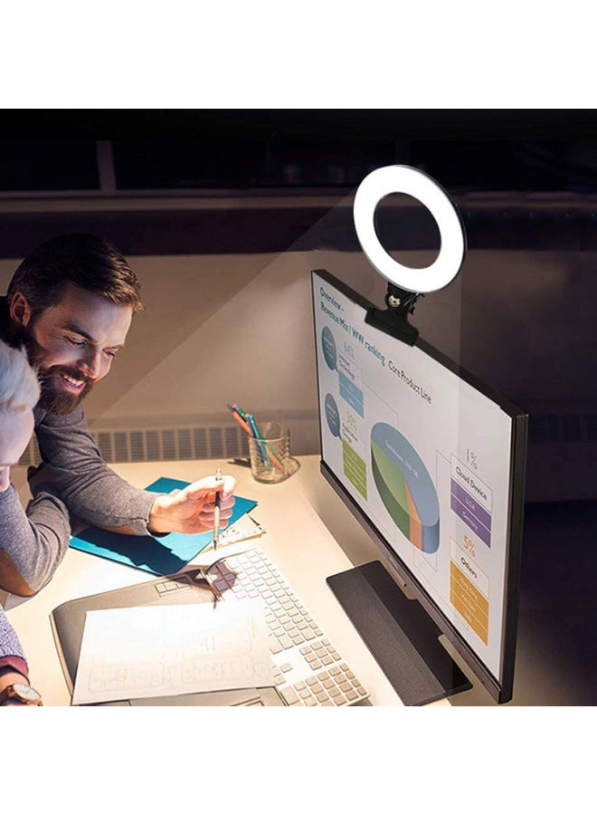 general Computer Video Clip Light 6-inch LED Ring Light Live Broadcast Equipment Photography Camera Beauty Mobile Phone Fill Light-Color:6-inch Clip Live Light - Image 3