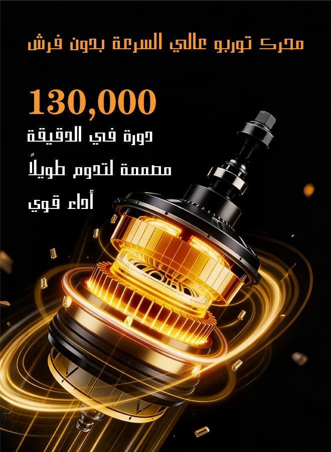 يهييو منفاخ هواء صغير، مروحة توربو محمولة 130,000 دورة في الدقيقة، مكنسة كهربائية قابلة للشحن، بطارية سريعة الشحن 8,000 مللي أمبير، منظف هواء كهربائي لاسلكي صغير مع ملحق مكنسة شفط - Image 2