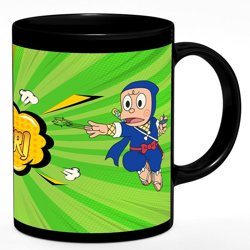 CHHAAP Ninja Hattori Hd Printed Microwave Safe Ceramic Coffee Mug Suitable Gift for Friend Brother Sister Boyfriend Girlfriend Boys Girls Kids Cousin 350 ml Black CR9 02 - Image 3