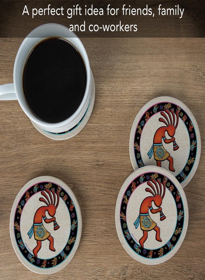 Thirstystone Kokopelli Toss Natural Sandstone Coaster 4 Pack Eco-Friendly, Absorbent, Easily Wipes Clean - Image 4