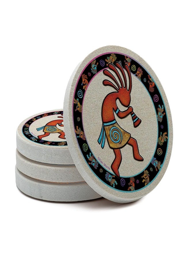 Thirstystone Kokopelli Toss Natural Sandstone Coaster 4 Pack Eco-Friendly, Absorbent, Easily Wipes Clean - Image 1