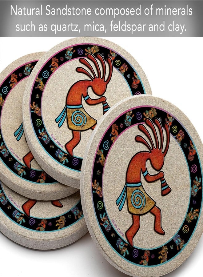 Thirstystone Kokopelli Toss Natural Sandstone Coaster 4 Pack Eco-Friendly, Absorbent, Easily Wipes Clean - Image 3
