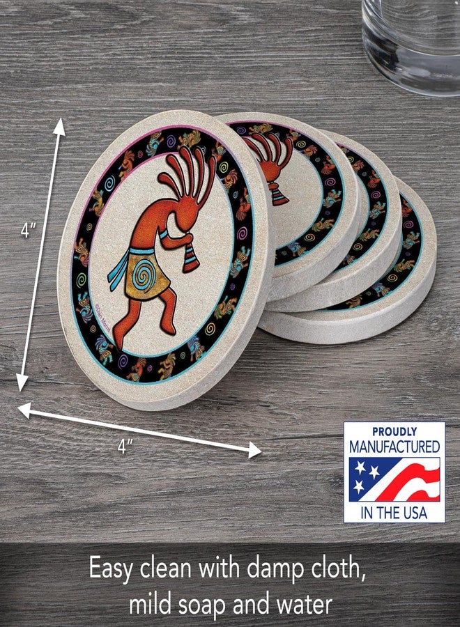 Thirstystone Kokopelli Toss Natural Sandstone Coaster 4 Pack Eco-Friendly, Absorbent, Easily Wipes Clean - Image 2