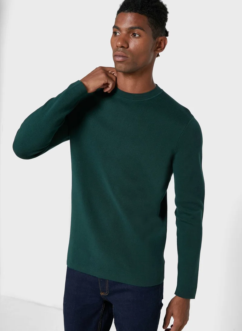 Mango Man Knitted Crew Neck T-Shirt