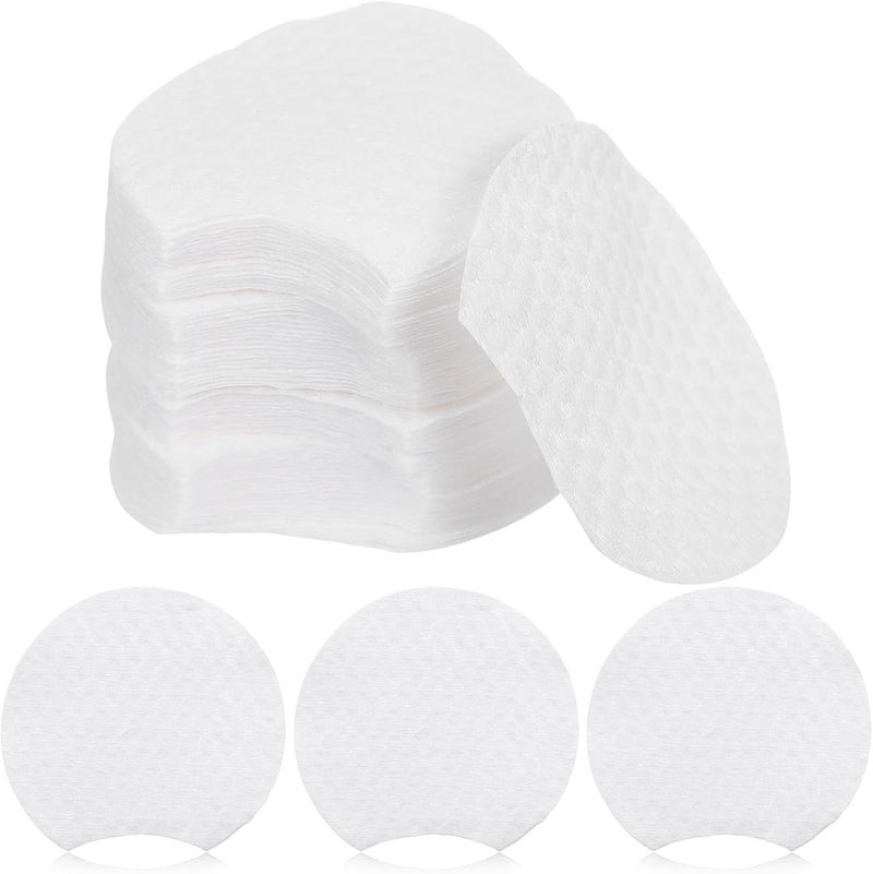 600pcs Half-Moon Cotton Pads, Thickened Non-Woven Face Makeup Remover Pads, Skin-Friendly Facial Cleaning Rounds for Travel and Daily Use - Image 1